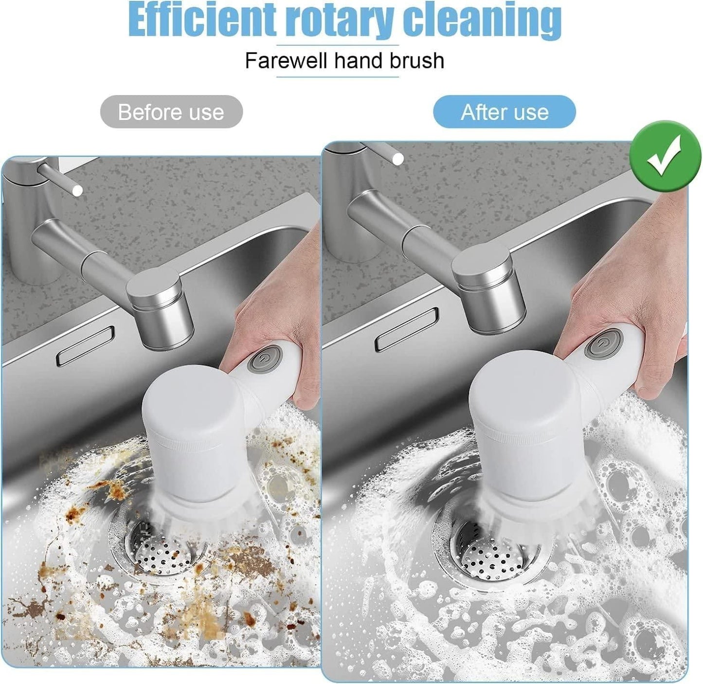 5 in 1 Handheld Cleaning Brush Scrubber with Charging Cord